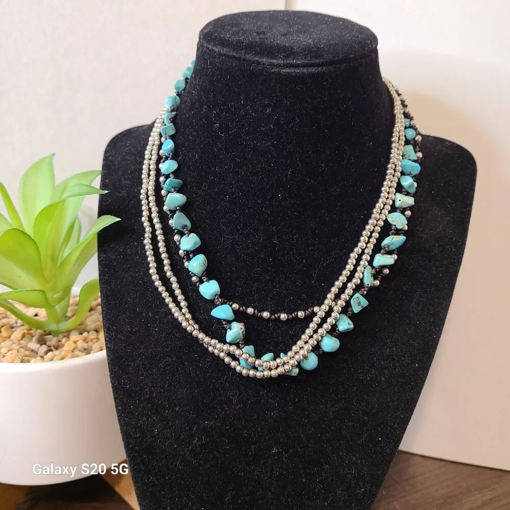 Unbranded 4-Strand Multi-Color Bib Necklace Ladies Fashion Costume Biker Casual